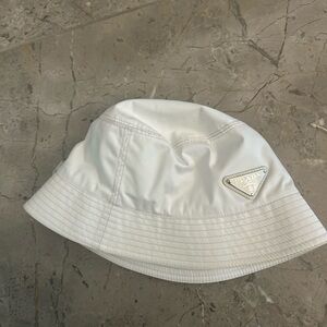 Prada Re-Nylon White Bucket Hat